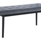 49" Gray And Black Upholstered Velvet Bench By Homeroots