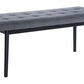 49" Gray And Black Upholstered Velvet Bench By Homeroots | Benches | Modishstore