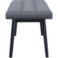 49" Gray And Black Upholstered Velvet Bench By Homeroots | Benches | Modishstore - 2