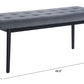 49" Gray And Black Upholstered Velvet Bench By Homeroots