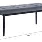49" Gray And Black Upholstered Velvet Bench By Homeroots | Benches | Modishstore - 7
