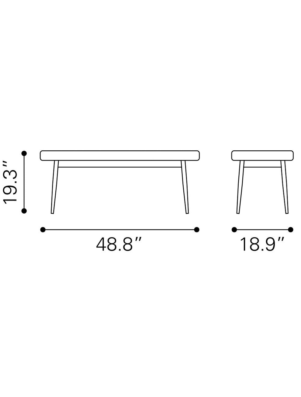 49" Gray And Black Upholstered Velvet Bench By Homeroots | Benches | Modishstore - 8