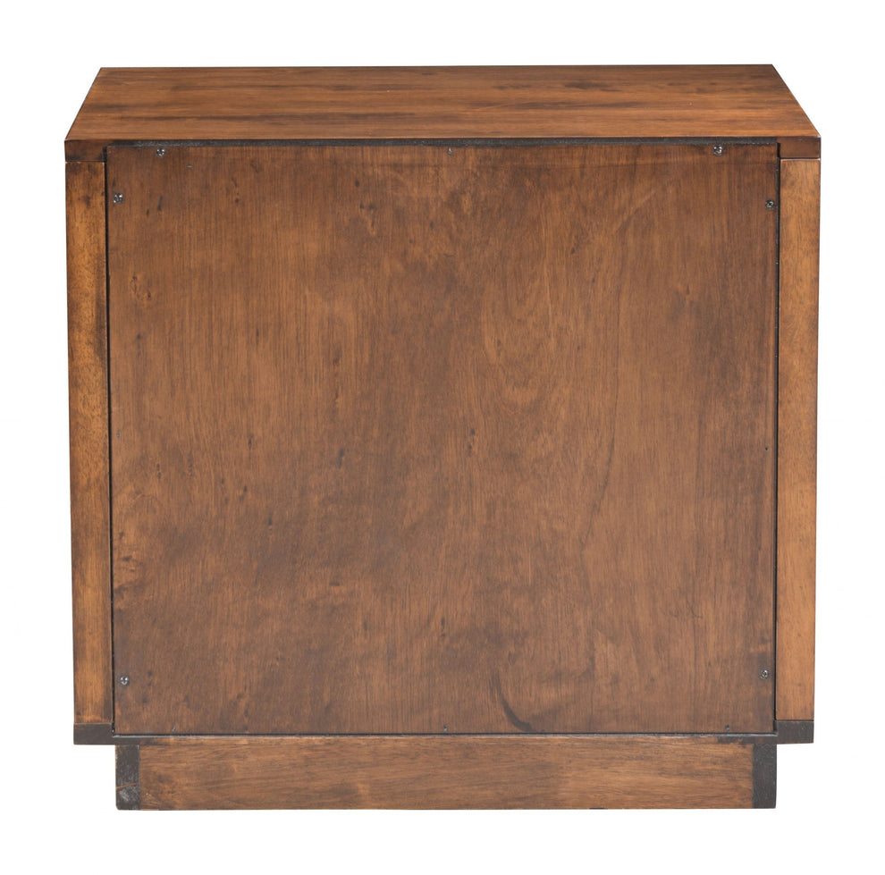 22" Walnut Solid Wood Modern Slat Design End Table with Drawers By Homeroots | End Tables | Modishstore - 5