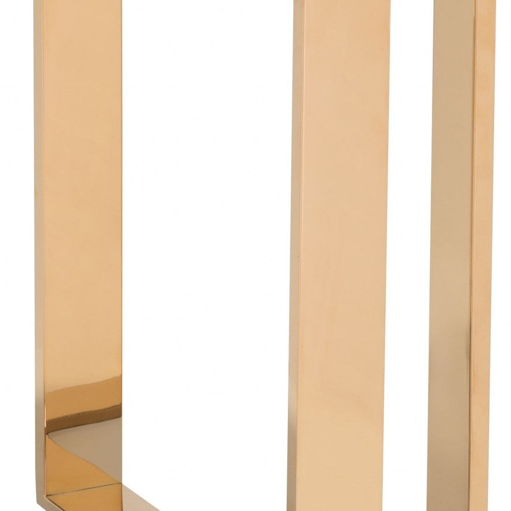 21" Gold And White Stone Round End Table By Homeroots | End Tables | Modishstore - 7