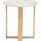 21" Gold And White Stone Round End Table By Homeroots | End Tables | Modishstore - 3