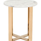 21" Gold And White Stone Round End Table By Homeroots | End Tables | Modishstore - 4
