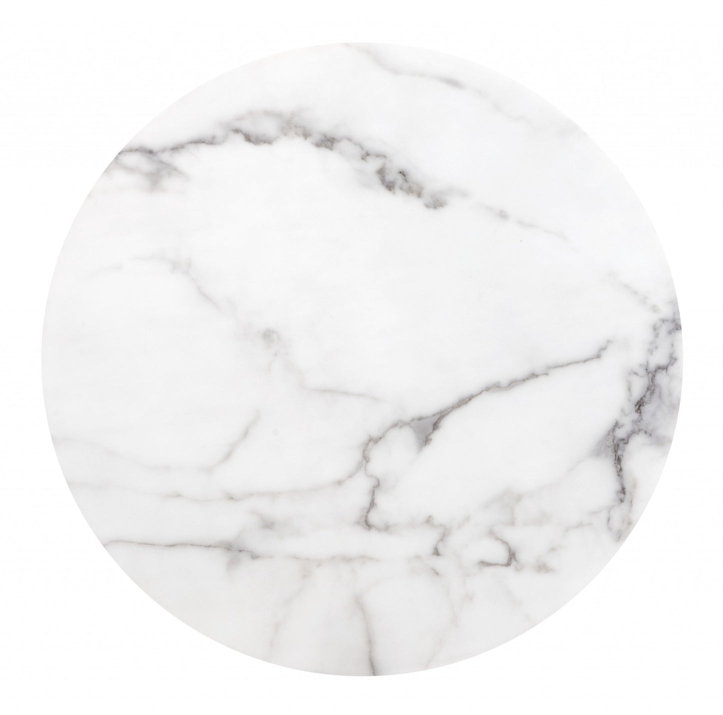 21" Gold And White Stone Round End Table By Homeroots | End Tables | Modishstore - 6