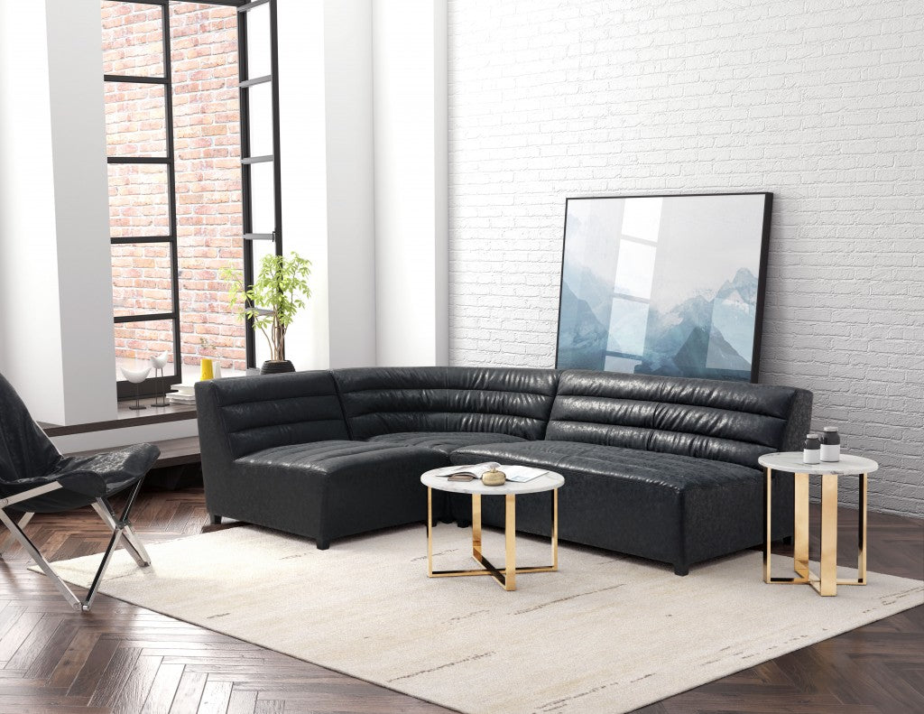 21" Gold And White Stone Round End Table By Homeroots | End Tables | Modishstore - 9