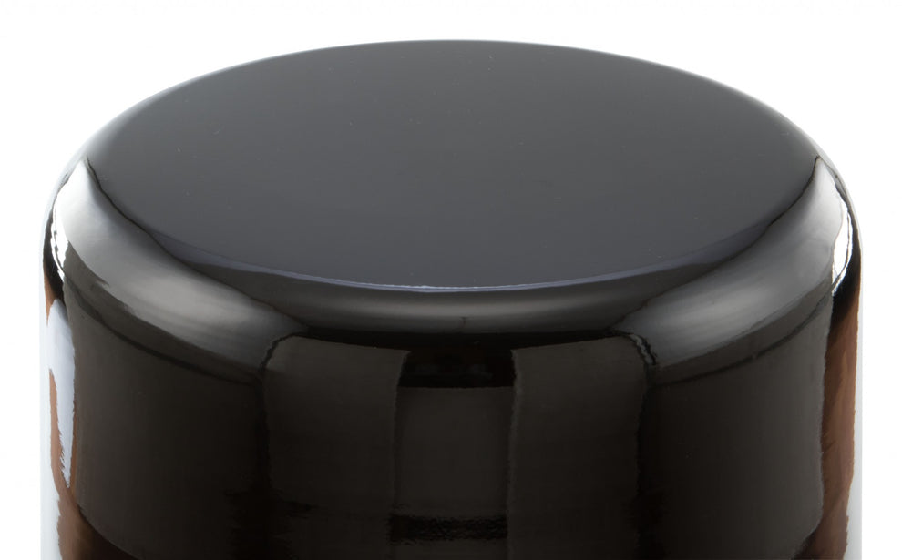 18" Black and Gold Modern Tubular Round Top End Table By Homeroots | End Tables | Modishstore - 5