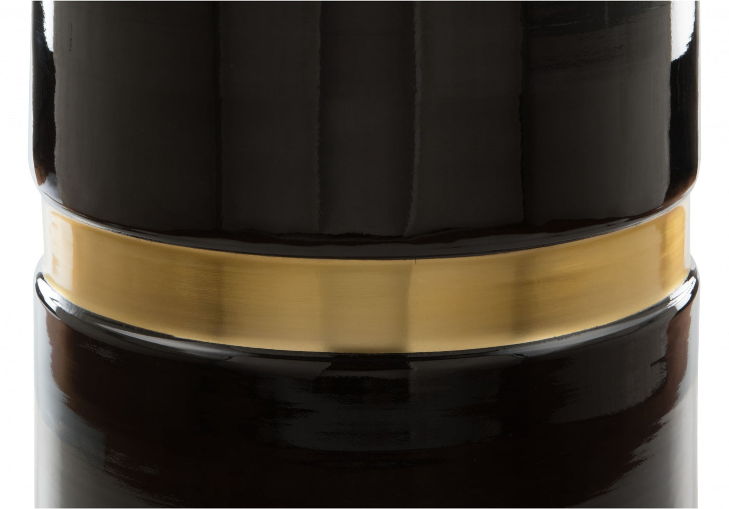 18" Black and Gold Modern Tubular Round Top End Table By Homeroots | End Tables | Modishstore - 6