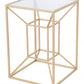 23" Gold And Clear Genuine Marble Look Square End Table By Homeroots | End Tables | Modishstore - 2