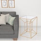 23" Gold And Clear Genuine Marble Look Square End Table By Homeroots | End Tables | Modishstore - 3