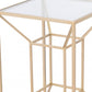23" Gold And Clear Genuine Marble Look Square End Table By Homeroots | End Tables | Modishstore - 7