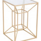 23" Gold And Clear Genuine Marble Look Square End Table By Homeroots | End Tables | Modishstore - 8