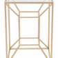 23" Gold And Clear Genuine Marble Look Square End Table By Homeroots | End Tables | Modishstore - 4