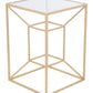 23" Gold And Clear Genuine Marble Look Square End Table By Homeroots