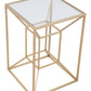 23" Gold And Clear Genuine Marble Look Square End Table By Homeroots | End Tables | Modishstore - 6