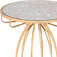 22" Gold And Brown Steel Round End Table By Homeroots | End Tables | Modishstore - 7