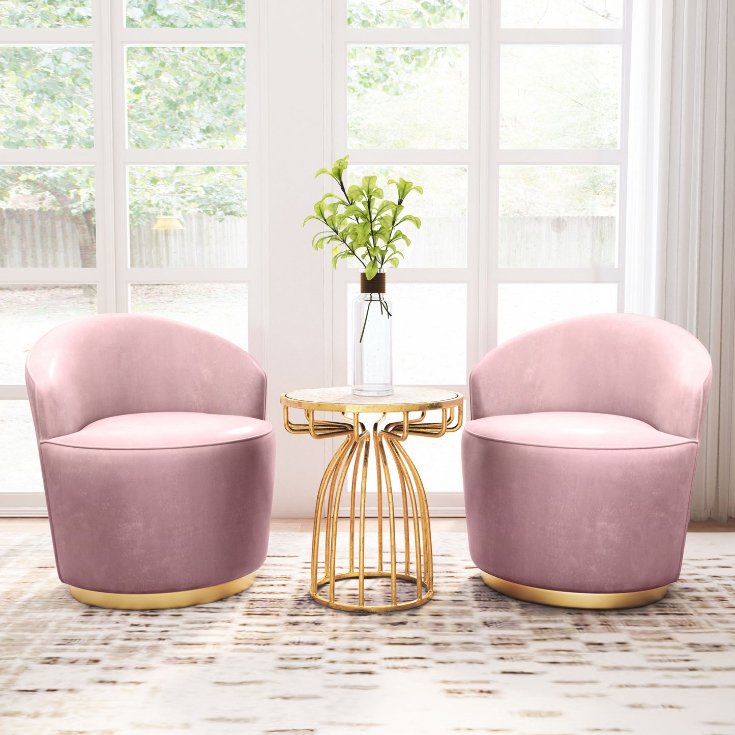 22" Gold And Brown Steel Round End Table By Homeroots | End Tables | Modishstore - 9