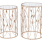 Set of Two Leaf Gold and Glass Side Tables By Homeroots | End Tables | Modishstore - 2