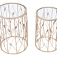 Set of Two Leaf Gold and Glass Side Tables By Homeroots | End Tables | Modishstore - 3