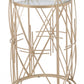 Set of Two Geometric Gold and Glass Side Tables By Homeroots | End Tables | Modishstore