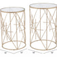 Set of Two Geometric Gold and Glass Side Tables By Homeroots | End Tables | Modishstore - 9