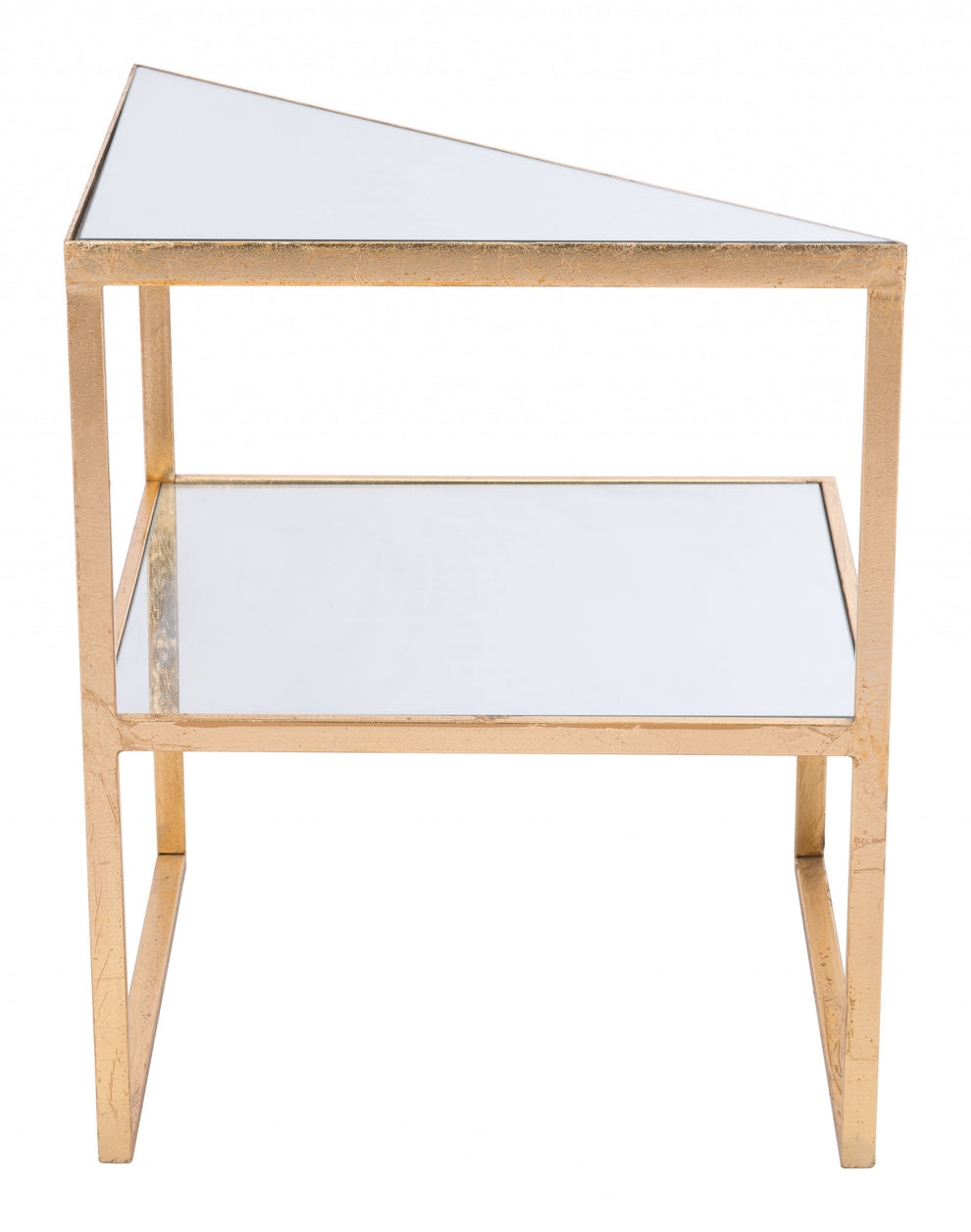 22" Gold And Clear Glass Rectangular End Table By Homeroots | End Tables | Modishstore - 3