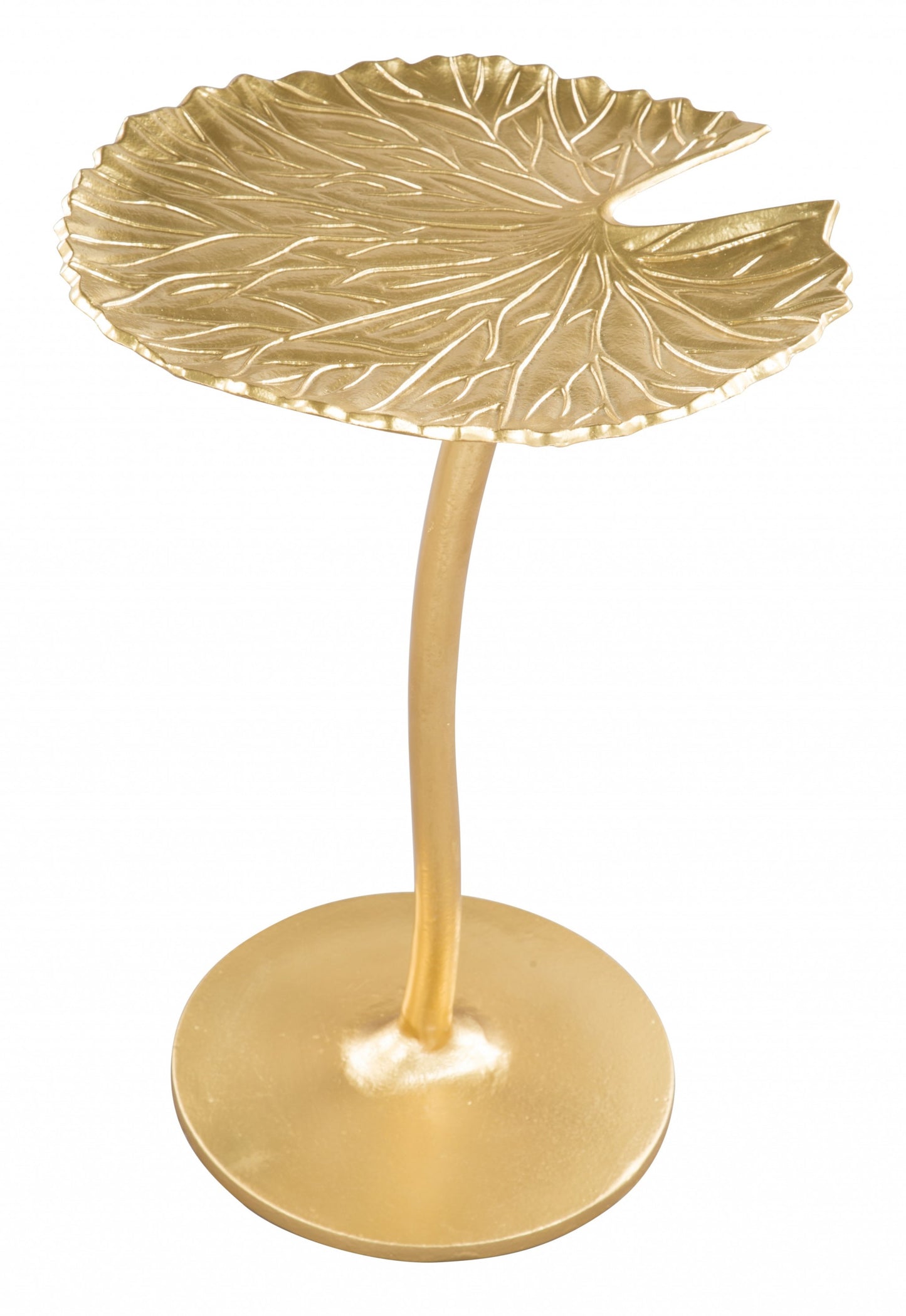 Gold Lilypad Side Table By Homeroots
