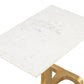 23" Gold Genuine Marble Look Rectangular End Table By Homeroots | End Tables | Modishstore - 7