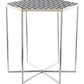 21" Silver And Black And White Stone Hexagon End Table By Homeroots
