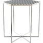 21" Silver And Black And White Stone Hexagon End Table By Homeroots | End Tables | Modishstore - 2