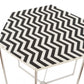 21" Silver And Black And White Stone Hexagon End Table By Homeroots | End Tables | Modishstore - 6