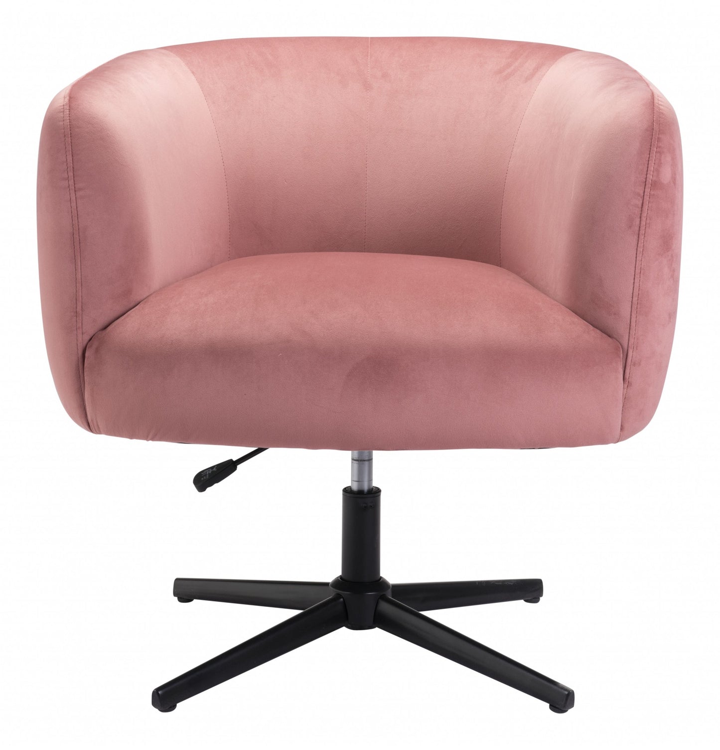 30" Pink And Black Velvet Swivel Barrel Chair By Homeroots | Armchairs | Modishstore - 4