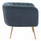 30" Gray And Gold Velvet Tufted Club Chair By Homeroots