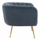 30" Gray And Gold Velvet Tufted Club Chair By Homeroots | Armchairs | Modishstore - 3