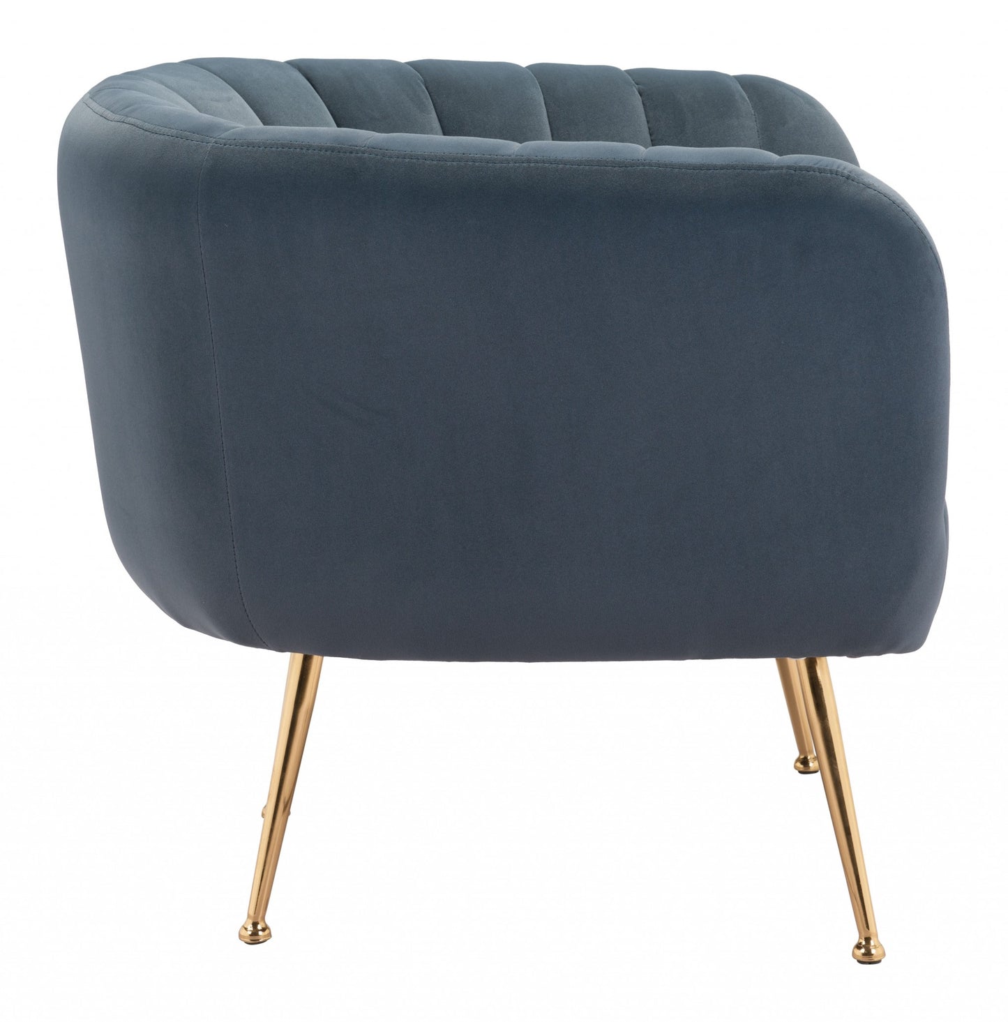 30" Gray And Gold Velvet Tufted Club Chair By Homeroots | Armchairs | Modishstore - 3