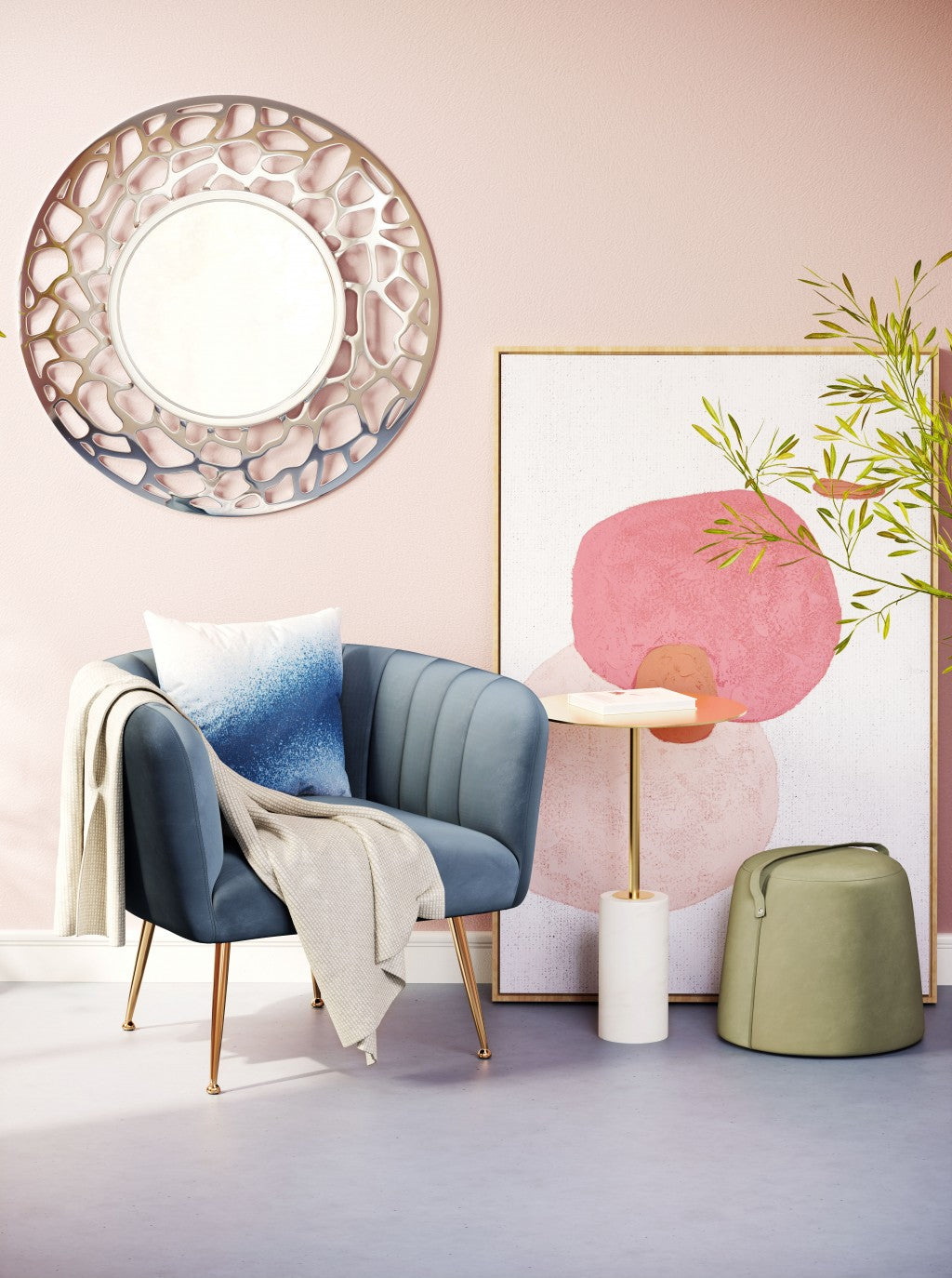 30" Gray And Gold Velvet Tufted Club Chair By Homeroots | Armchairs | Modishstore - 7