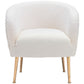 29" Beige Sherpa And Gold Arm Chair By Homeroots