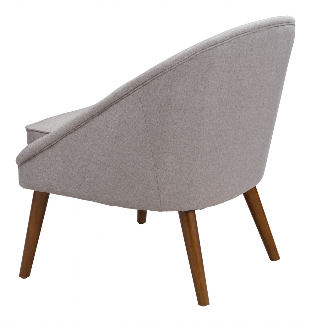 Light Gray Wooden Deep Chair By Homeroots | Armchairs | Modishstore - 5