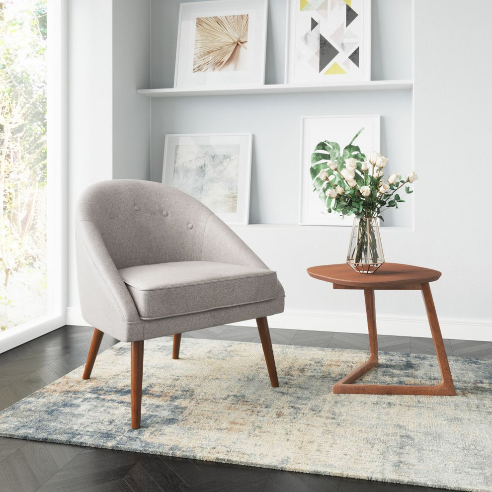Light Gray Wooden Deep Chair By Homeroots | Armchairs | Modishstore - 7
