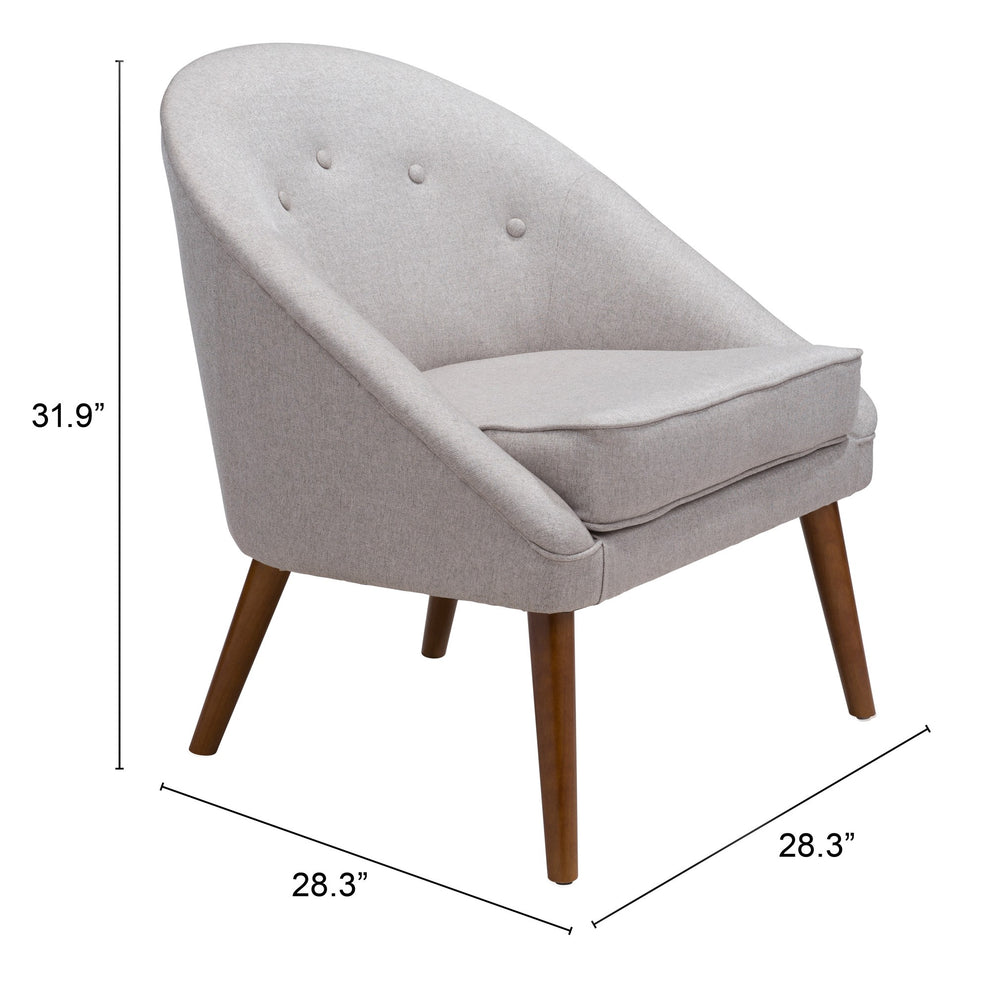 Light Gray Wooden Deep Chair By Homeroots | Armchairs | Modishstore - 8