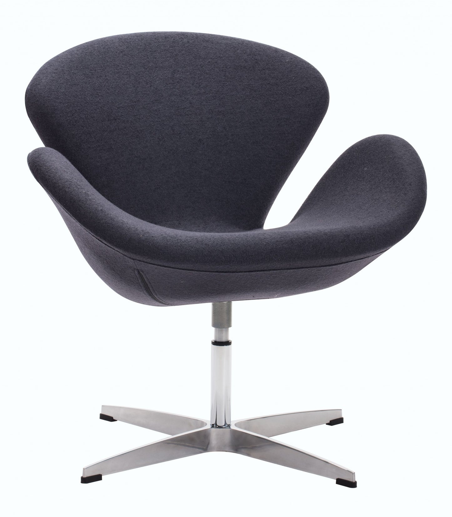 Dark Gray Scoop Swivel Chair By Homeroots | Armchairs | Modishstore