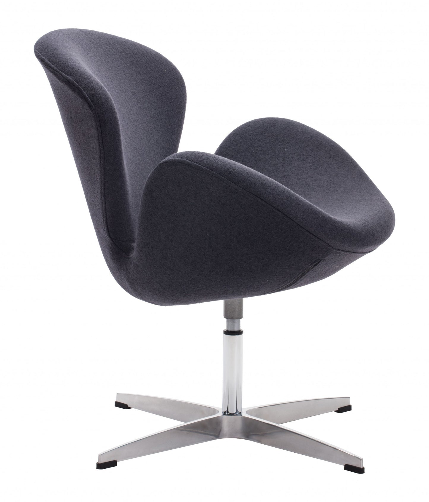 Dark Gray Scoop Swivel Chair By Homeroots | Armchairs | Modishstore - 2