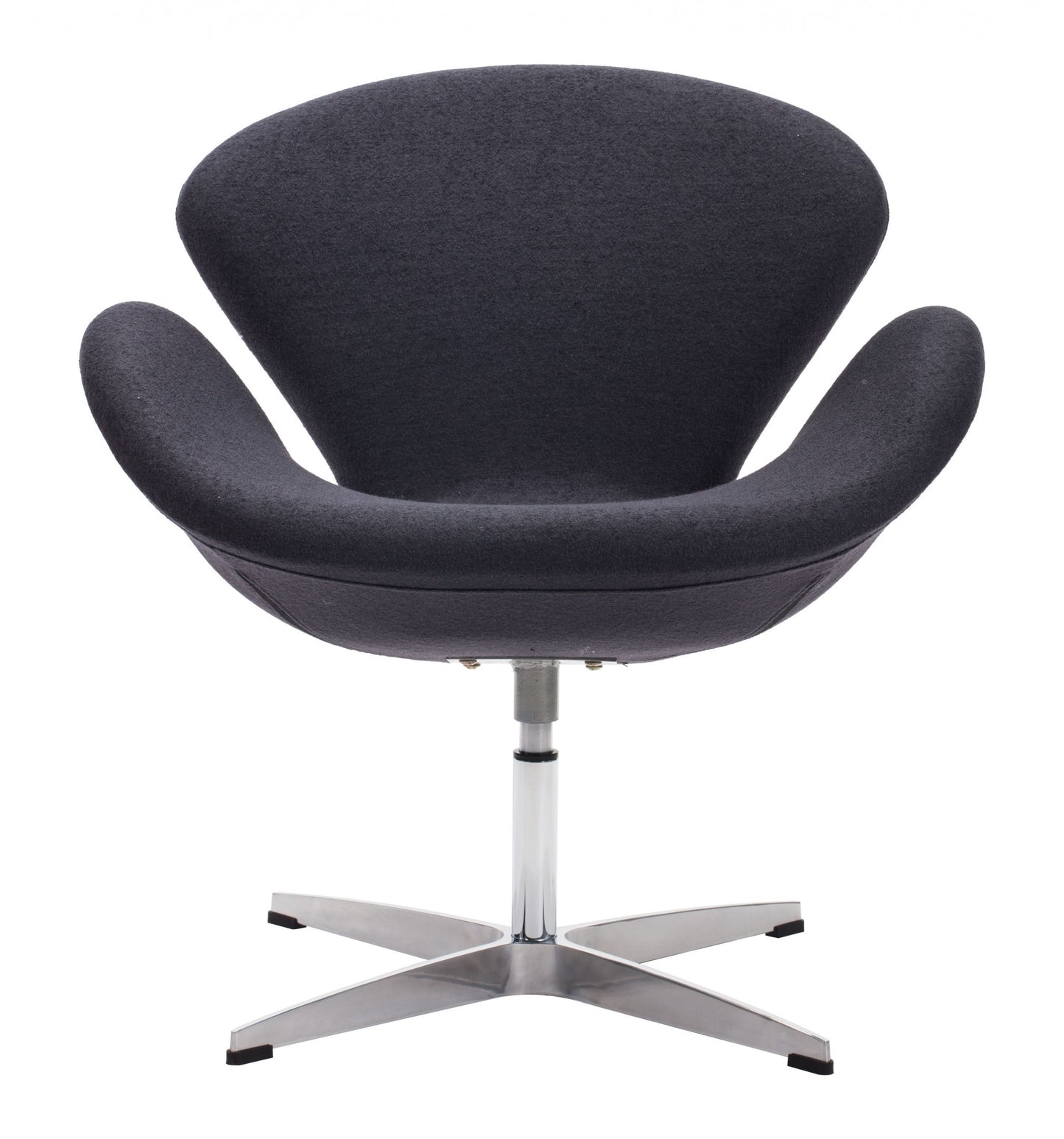 Dark Gray Scoop Swivel Chair By Homeroots | Armchairs | Modishstore - 3