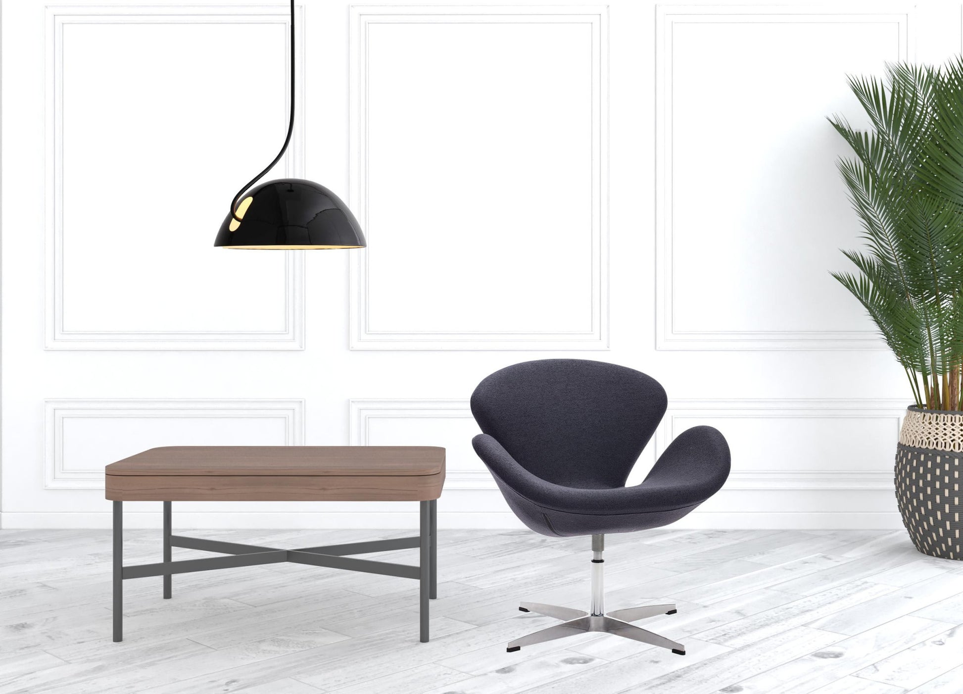 Dark Gray Scoop Swivel Chair By Homeroots | Armchairs | Modishstore - 5