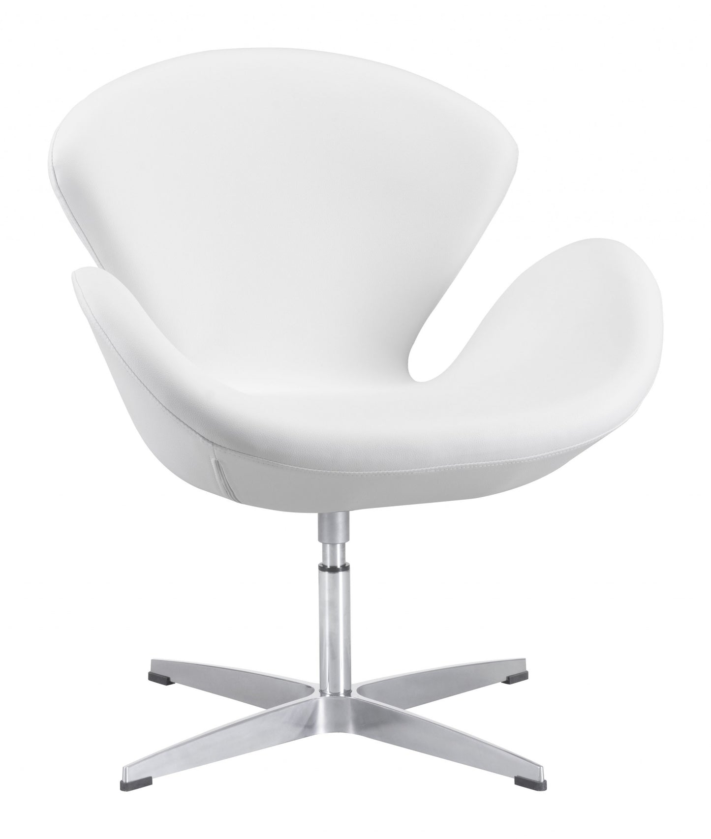 White Scoop Swivel Chair By Homeroots | Armchairs | Modishstore