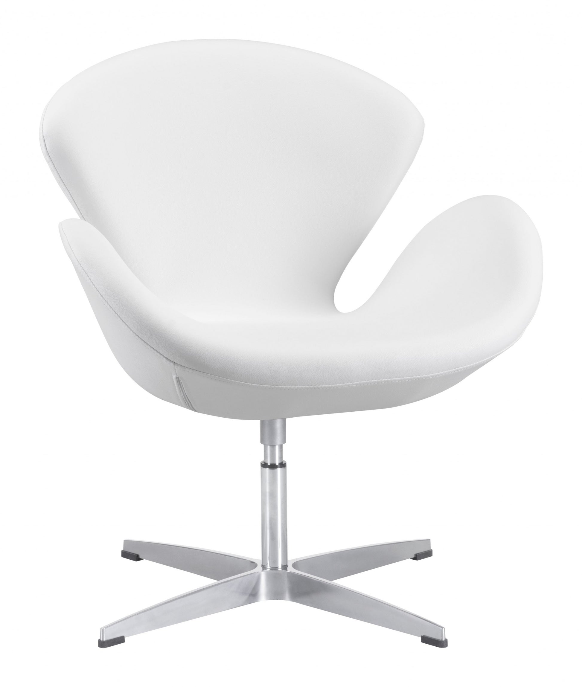 White Scoop Swivel Chair By Homeroots | Armchairs | Modishstore