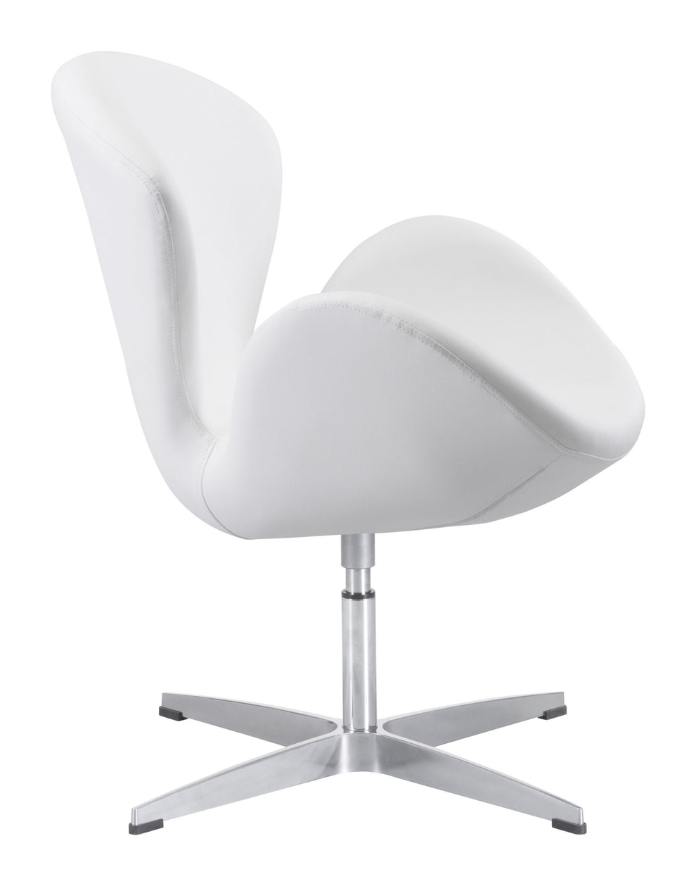 White Scoop Swivel Chair By Homeroots | Armchairs | Modishstore - 2