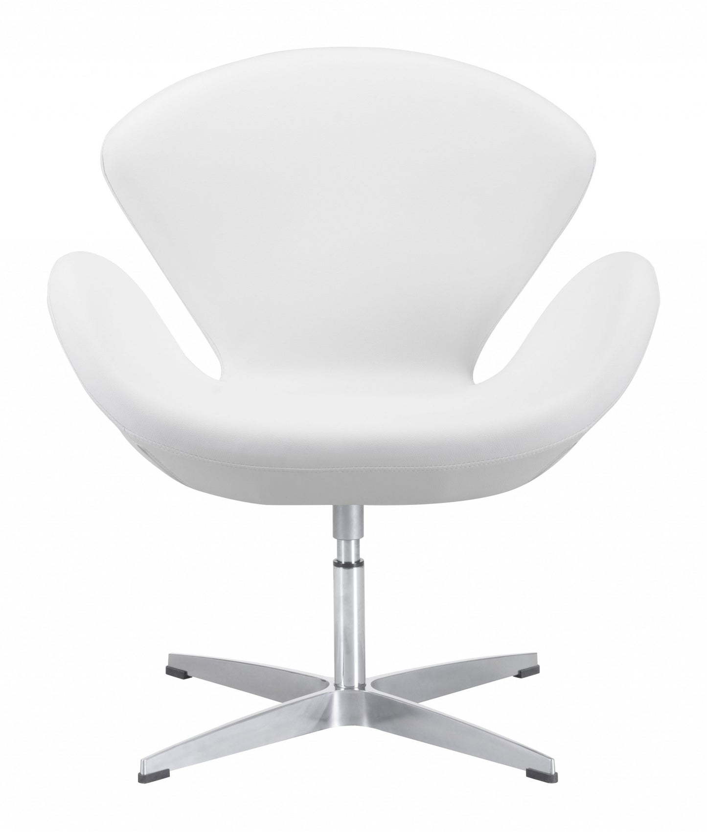 White Scoop Swivel Chair By Homeroots | Armchairs | Modishstore - 3
